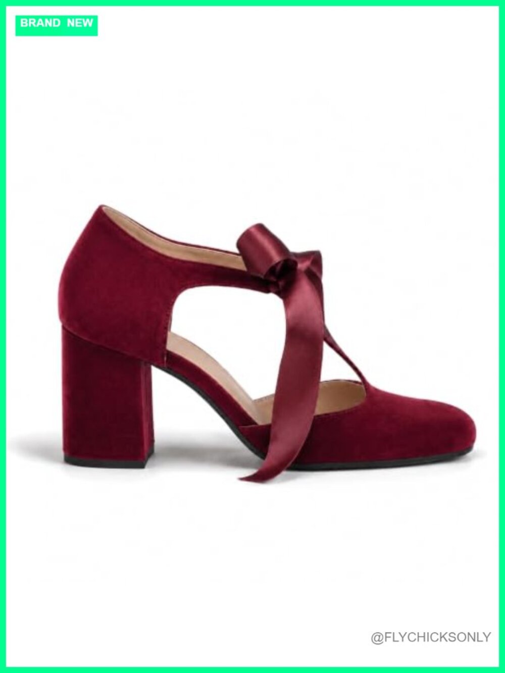 Women's Velvet Block Heel Mary Jane Pumps Vintage Wedding Shoes
